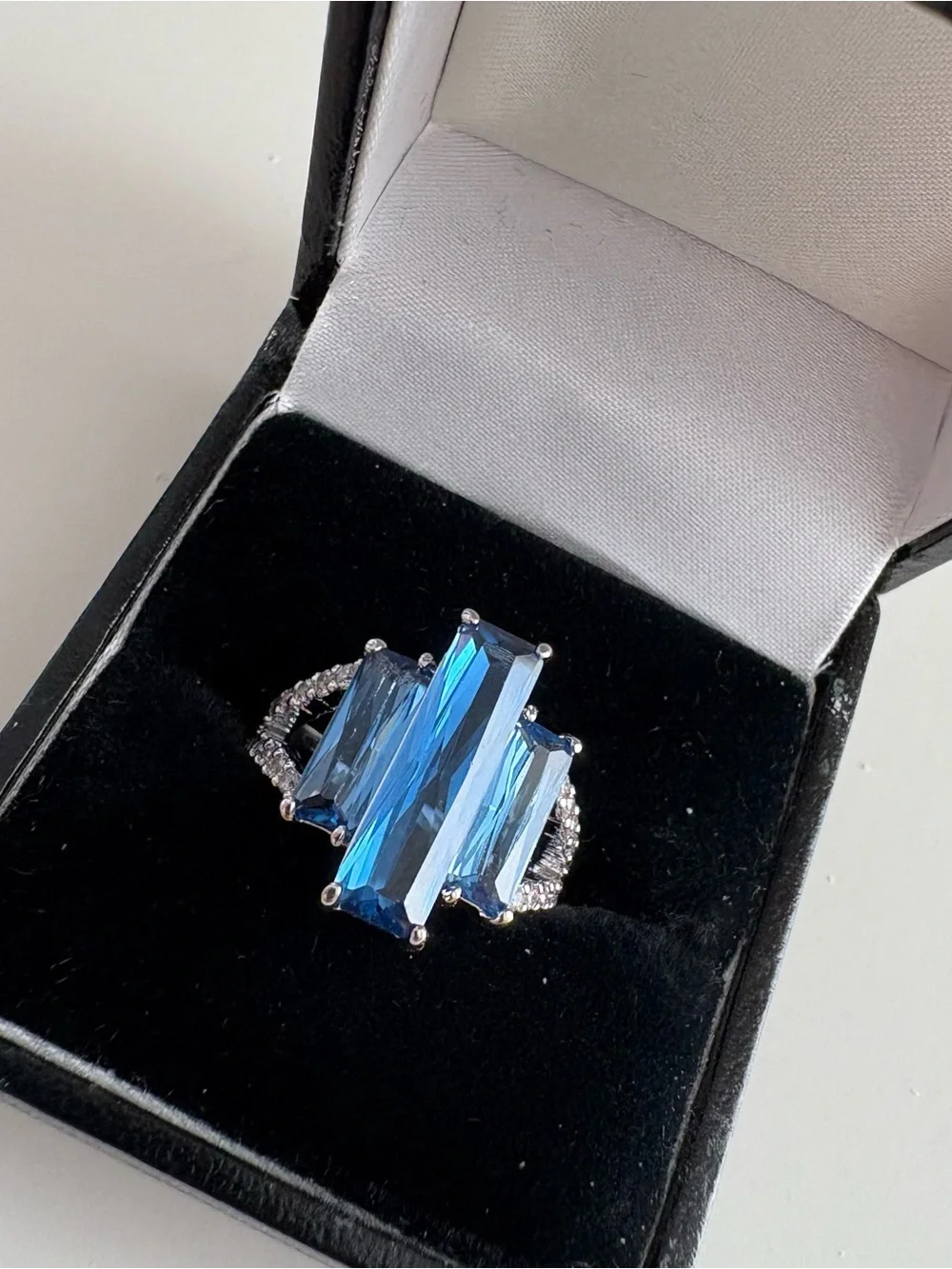 Bomb Party Decide on A Reason Ring RBP6123 Aqua Blue Spinel Rhodium Plating